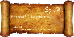 Sztahó Magdolna névjegykártya