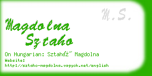 magdolna sztaho business card